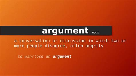 arguing meaning.